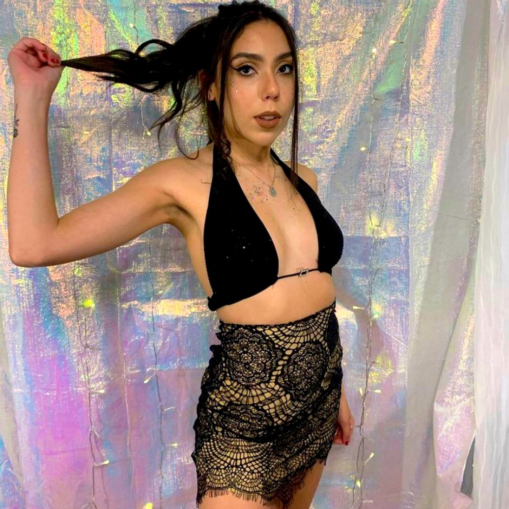 For Love & Lemons Black Lace Skirt